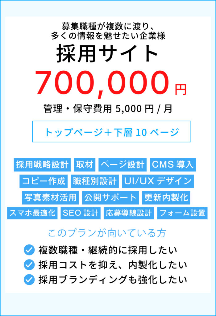 採用サイト制作プラン