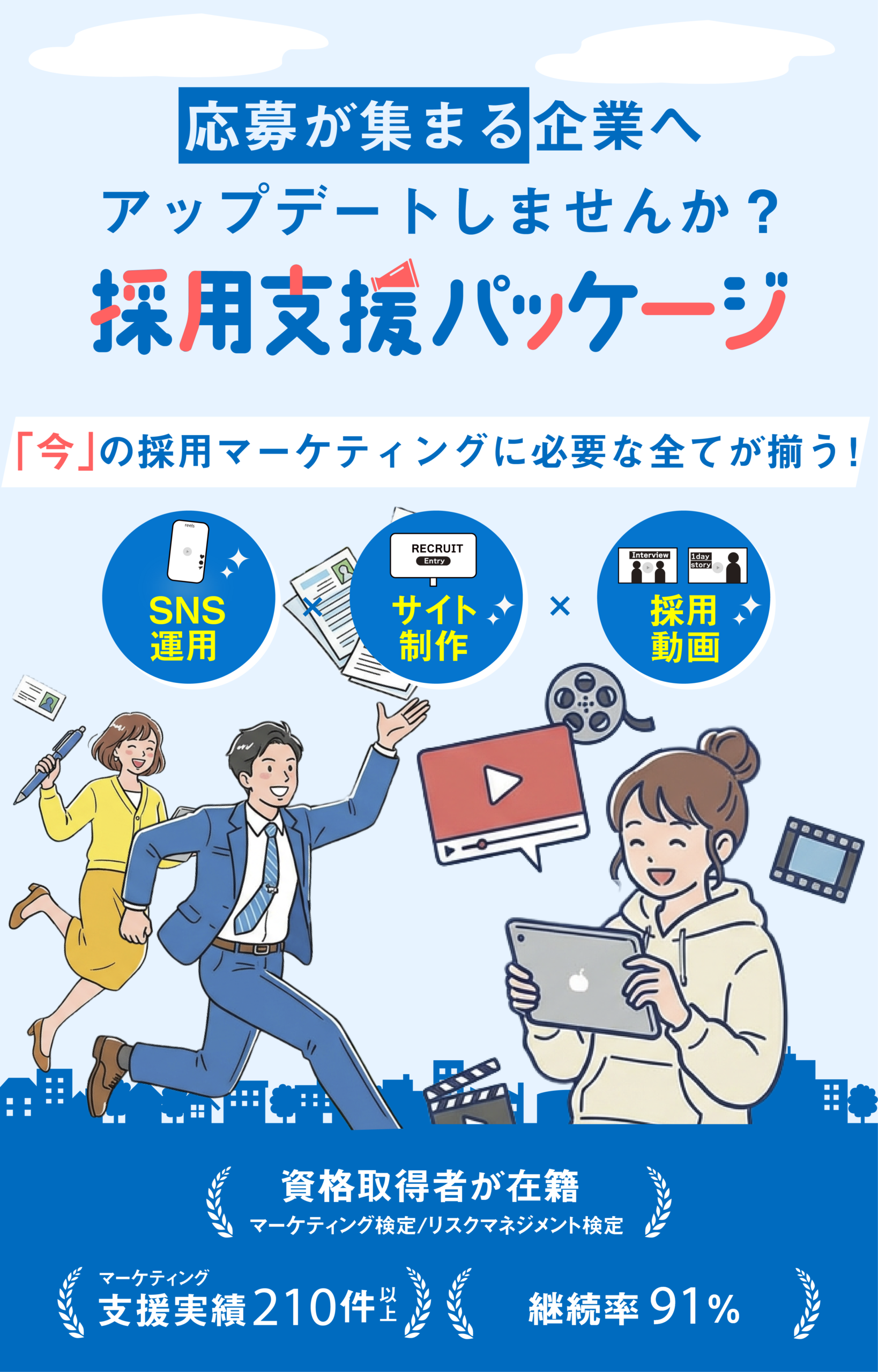 採用支援パッケージ|SNS運用,採用サイト制作,採用動画制作,株式会社シンカー